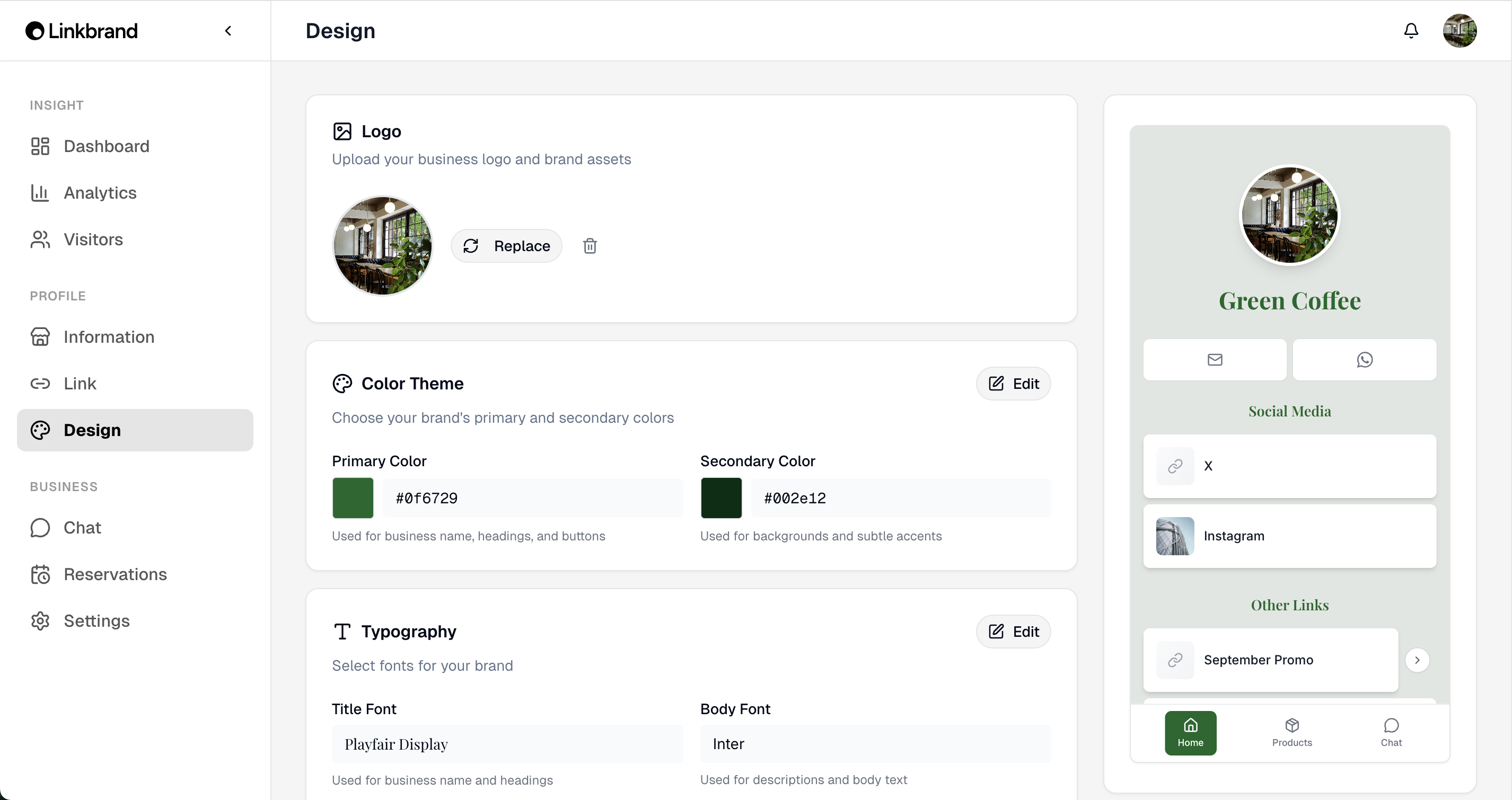 Design studio preview showing customization options and live preview